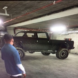 Playing GTA 5 and Stole the truck by the windmills.