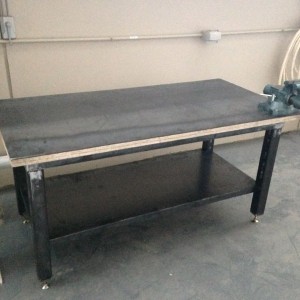 6' x 3'. 1/4" removable steel top. Adjustable height levelin