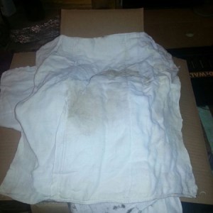 Mom gave me a box of rags. They are the cloth diapers I wore as a baby! I d