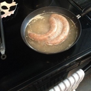 Cooking boudin