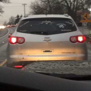 Blurry photo but I think this lady is obsessed with twilight... ?