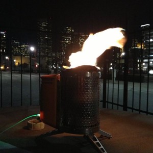 Playing with fire downtown.