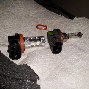 LED fog lights and old bulb