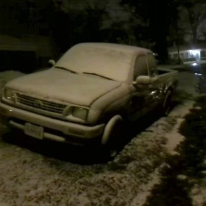 TITS, bro! Stonewall's first snow with me.