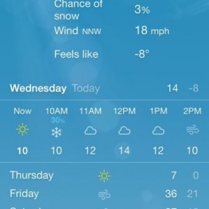 I can't keep track of the weather anymore. It was 40 degrees a couple 