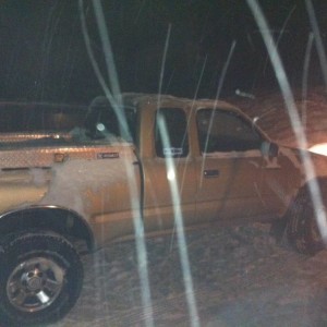 my tacoma out in a snowstorm