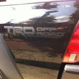 Blacked out TRD decal