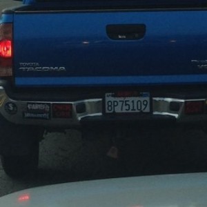 The Slayer stickers and licence plate frame are bad enough,but a small cow 