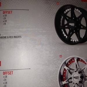 The wheels I'm getting are the black ones with red where the chrome is