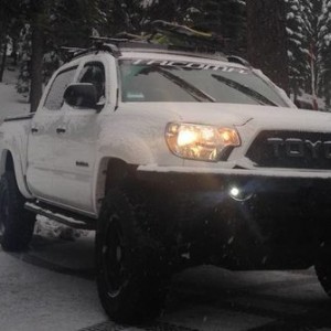 tacoma in the snow white trd offroad toyota 2014