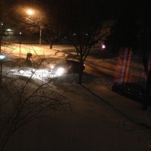 Neighbors civic is stuck at the bottom of his driveway :rotfl: