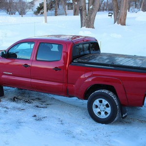 My new truck with the wooden lid mounted to the box.