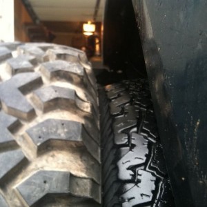 Unmounted 35s next to my shitty mounted 33s