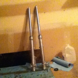 Fat. Rebuilt front forks done
