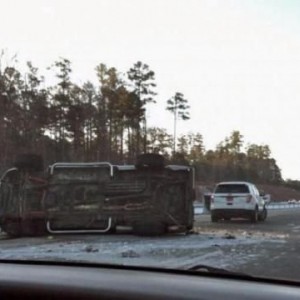 Taco, sideways on commute to work. 4x4 or not, be smart out there.