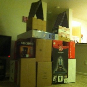 Made a box fort in my friend appt