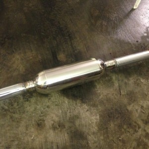 Full 2.5" exhaust with aero turbine is welded up.