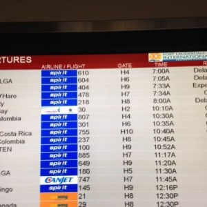Spirit Airline flight delayed due to lack of crew, first time for that one.