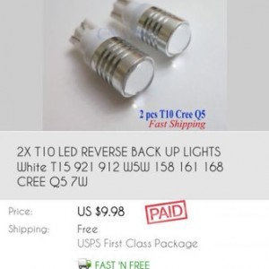LED reverse lights