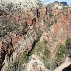 Looking down the ridge