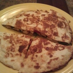 Wife made chicken quesadillas.