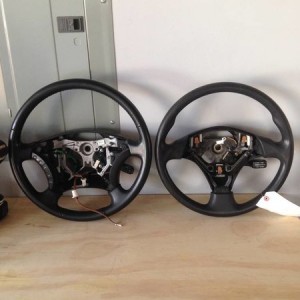Stock Steering Wheel (left) 2003 Rav4 Steering Wheel (right)