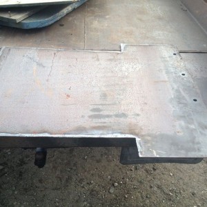 Skid plate cut. Now to bend and reinforce it
