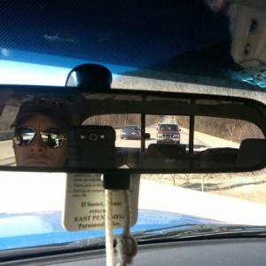 This picture was supposed to send first. Of him following me.