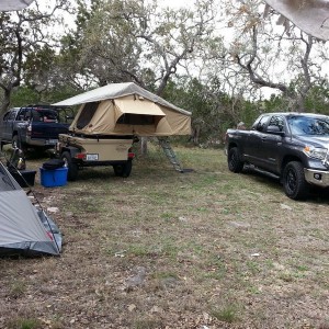 Camping and hog hunting