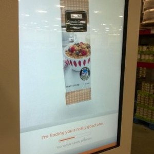 This thing spits out a free sample. There was a que forming, and the machin