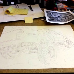 example sketch of a painting