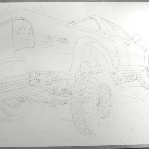 close up of sketch, day 1