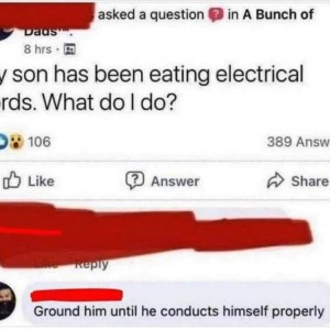 Son-eating-electrical-cords