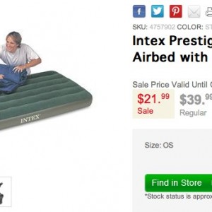 Intex Prestige Downy Twin Airbed with Battery Pump
