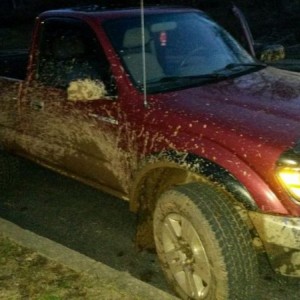 Fresh paint on Cody's truck