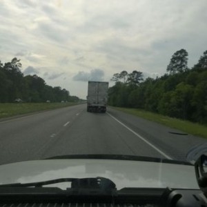 Gots me a big rig to draft behind, and some good traveling tunes.