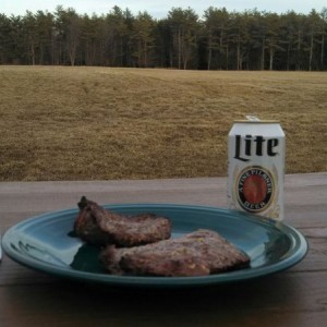 What a long ass winter! Some moose round steaks out in the yaaahd! FINALLY!