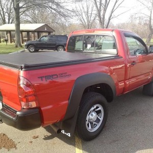 2013 Tacoma Barcelona red, black headlights , decals, modified stock grille