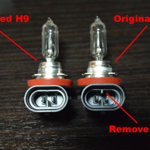 Replacing H-11 lamp with H-9