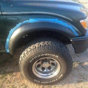 Right side fender flare in progress
