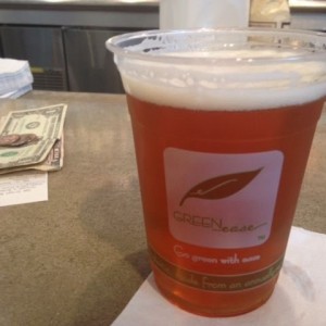 A beer in the Chicago Airport at 9:00.