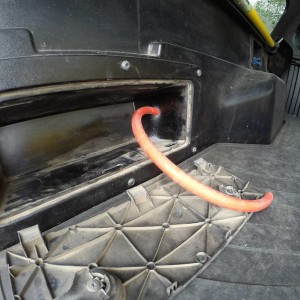 Diff breather hose coming out of storage box