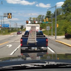 My dad needs a ladder rack.