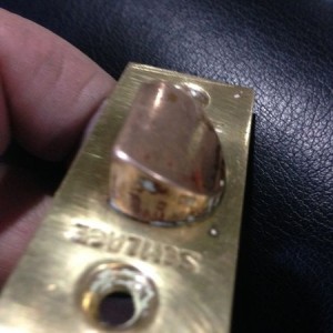 Was polishing up some 50 yr old door hardware and I guess at one point in t