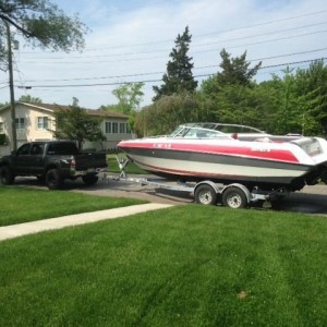 Not sitting too bad with a 23' boat on the back.