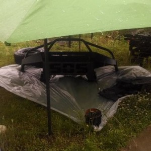 My spray gun worked real good on the bumper. The hell with rattle cans now