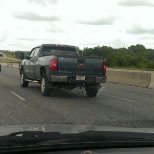 Someone said hang big nuts from your hitch, so they did.