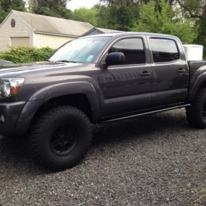 She got a wash, wax and a fresh coat of paint on the sliders.