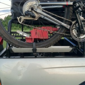 Used my other carrier to hold the rear tire