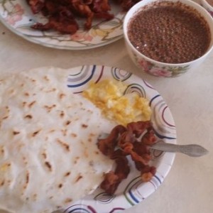 Colombian breakfast with a touch of Merica (lots of bacon) Happy Father&#03
